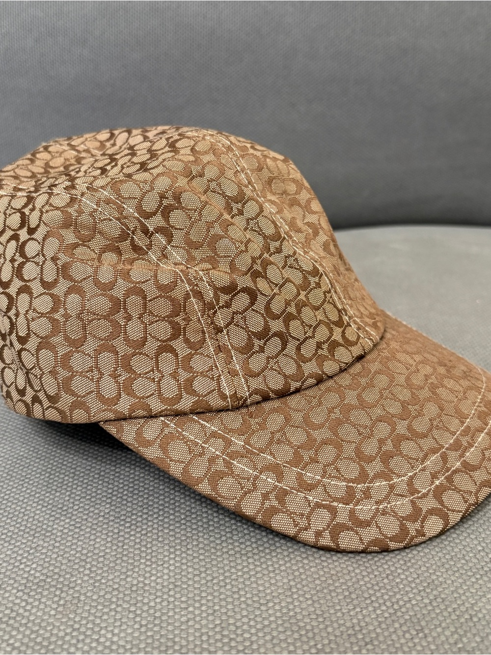 Coach Brown Signature Monogram hat